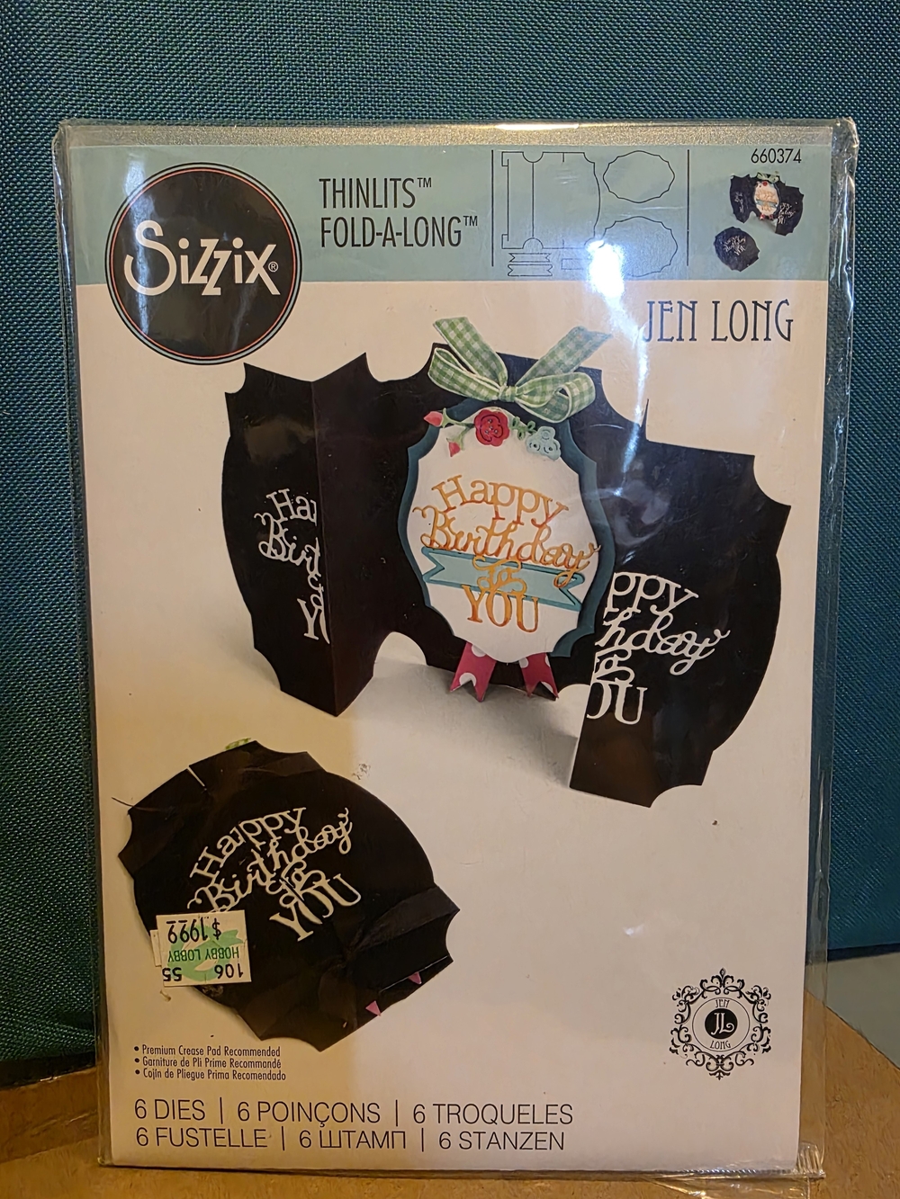 Ellison Sizzix Thinlits Fold-A-Long Die Set - Black, Teal, Pink, Gold
